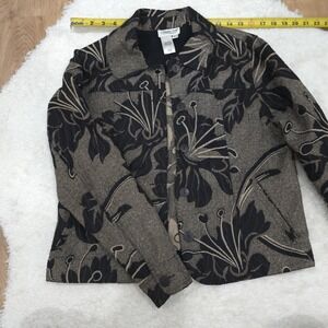 Vintage 90s Coldwater Creek Floral Tapestry Jacket Women's PS Petite Small Y2K